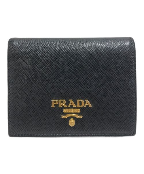 PRADA（プラダ）PRADA (プラダ) 2つ折り財布 	サフィアーノ ブラックの古着・服飾アイテム