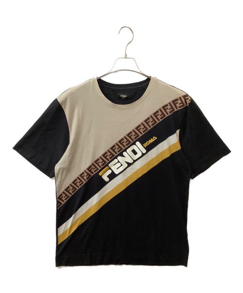 FENDI（フェンディ）FENDI (フェンディ) Tシャツ ブラック×ベージュ サイズ:Mの古着・服飾アイテム