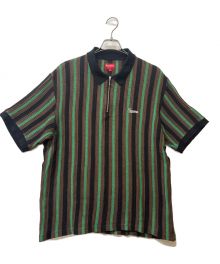 SUPREME（シュプリーム）の古着「Open Knit Stripe Zip Polo」｜ブラック×ブラウン×グリーン