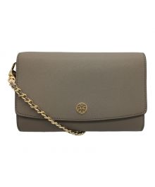 TORY BURCH（トリーバーチ）の古着「ROBINSON CHAIN WALLET チェーンショルダーウォレット」｜グレージュ