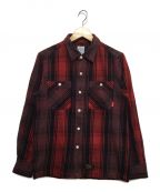 WTAPSダブルタップス）の古着「L/S 02/SHIRT.COTTON.TEXTILE」｜ブラック×レッド