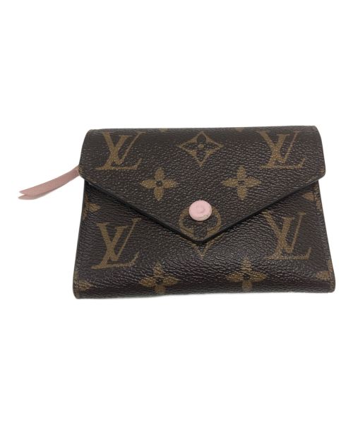 LOUIS VUITTON（ルイ ヴィトン）LOUIS VUITTON (ルイ ヴィトン) 3つ折り財布 ブラウン×ピンクの古着・服飾アイテム