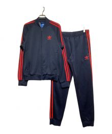 adidas（アディダス）の古着「セットアップジャージ」｜ネイビー×レッド