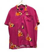 HUFハフ）の古着「PEACHY SS WOVEN SHIRT」｜ピンク