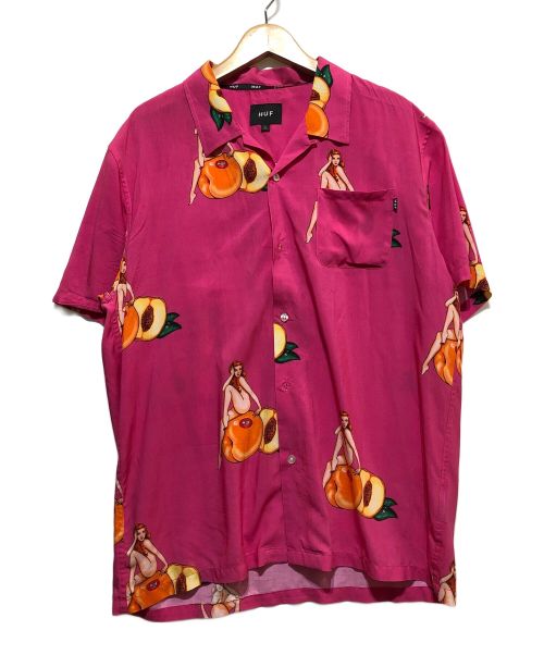 HUF（ハフ）HUF (ハフ) PEACHY SS WOVEN SHIRT ピンク サイズ:Lの古着・服飾アイテム