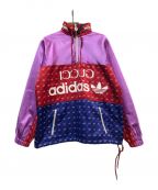 GUCCI×adidasグッチ×アディダス）の古着「プルオーバーパーカー」｜ピンク×ブルー