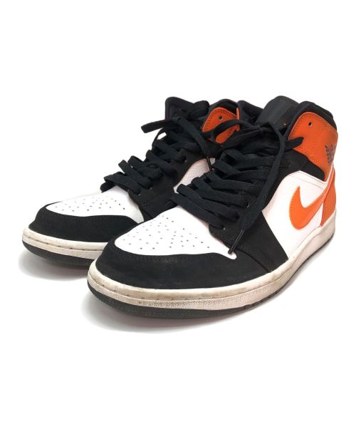 NIKE（ナイキ）NIKE (ナイキ) AIR JORDAN 1 MID SHATTERED BACKBOARD ブラック×オレンジ サイズ:27.5の古着・服飾アイテム