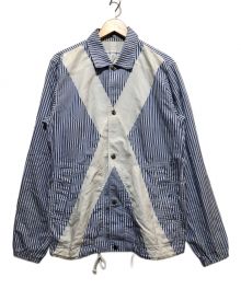 COMME des GARCONS SHIRT（コムデギャルソンシャツ）の古着「パネルストライプシャツジャケット」｜ブルー×ホワイト