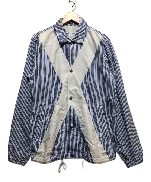 COMME des GARCONS SHIRT（コムデギャルソンシャツ）COMME des GARCONS SHIRT (コムデギャルソンシャツ) パネルストライプシャツジャケット ブルー×ホワイト サイズ:Mの古着・服飾アイテム