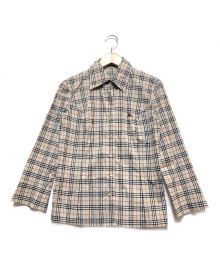 BURBERRY BLUE LABEL（バーバリーブルーレーベル）の古着「ノバチェックシャツ」｜ベージュ×グレー