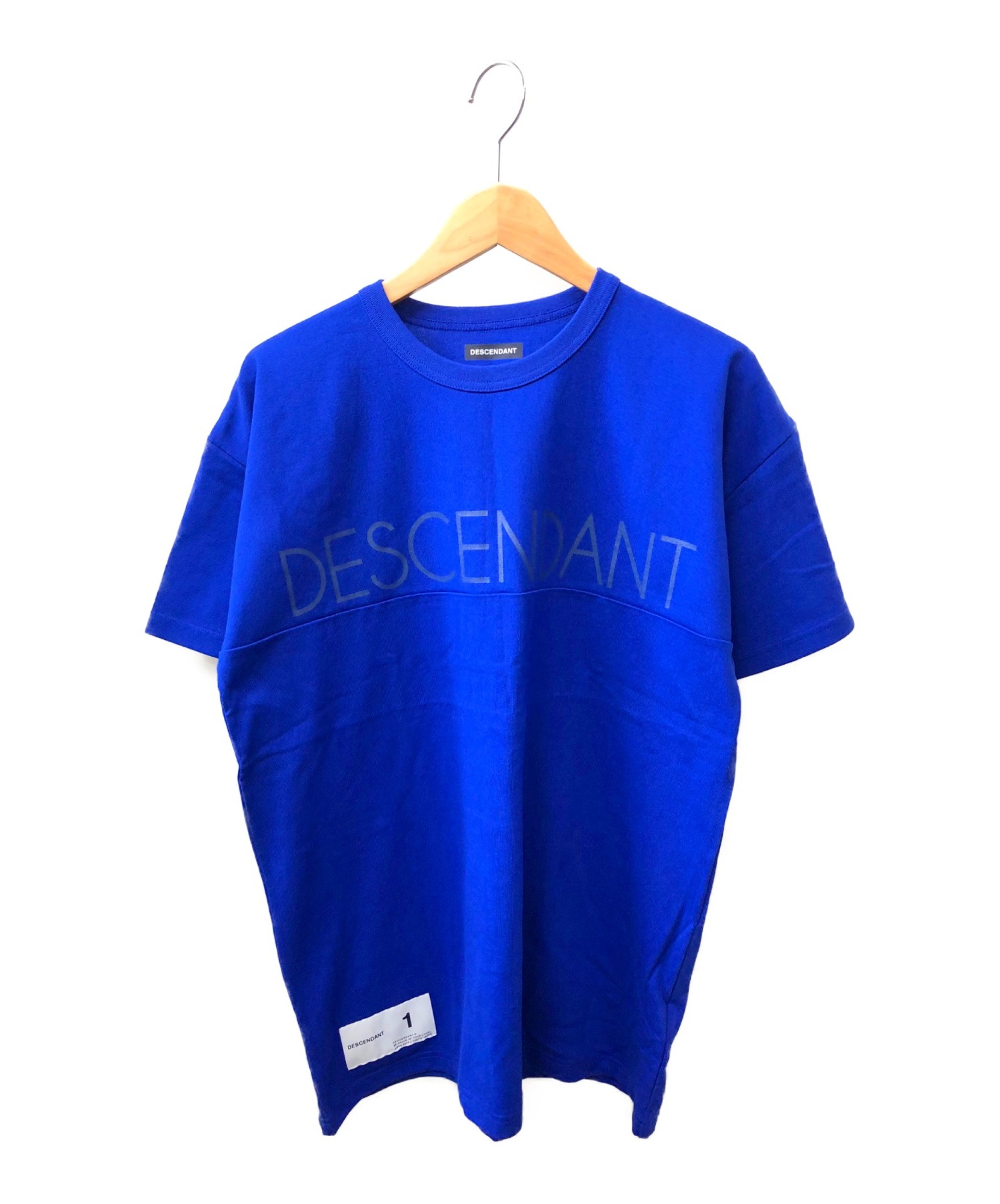 中古・古着通販】DESCENDANT (ディセンダント) ロゴTシャツ ブルー