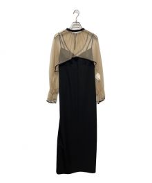 Ameri VINTAGE（アメリヴィンテージ）の古着「MANY WAY AIRY VEIL DRESS」｜ベージュ×ブラック