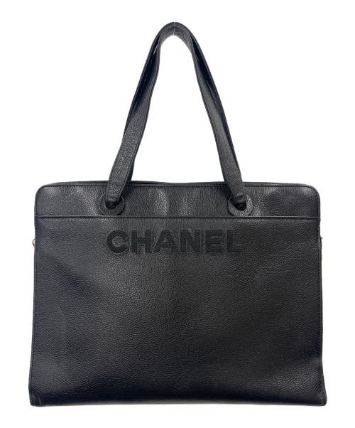 CHANEL（シャネル）CHANEL (シャネル) ロゴトートバッグ ブラックの古着・服飾アイテム