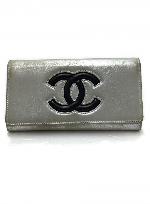 中古・古着通販】CHANEL (シャネル) 長財布 シルバー エアライン