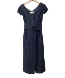 Mame Kurogouchi（マメクロゴウチ）の古着「SilkCotton I‐Line Dress」｜ネイビー