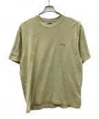 stussyステューシー）の古着「Pigment Dyed Inside Out S／S Crew Tシャツ」｜黄緑