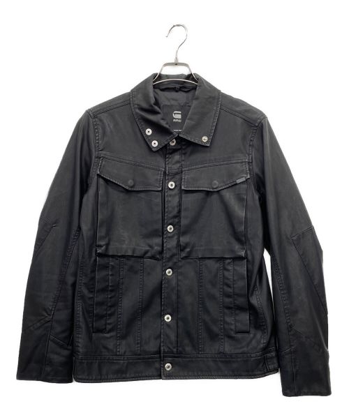 G-STAR RAW（ジースターロゥ）G-STAR RAW (ジースターロゥ) フェイクレザージャケット ブラック サイズ:Mの古着・服飾アイテム