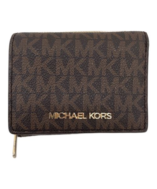 MICHAEL KORS（マイケルコース）MICHAEL KORS (マイケルコース) 3つ折り財布 ブラウン×ピンクの古着・服飾アイテム