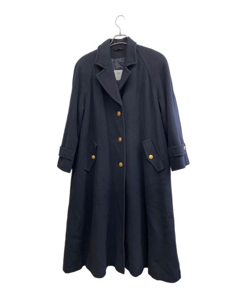 Aquascutum（アクアスキュータム）Aquascutum (アクアスキュータム) ウールコート ネイビー サイズ:Mの古着・服飾アイテム