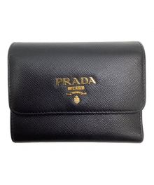 PRADA（プラダ）の古着「2つ折り財布」｜ブラック