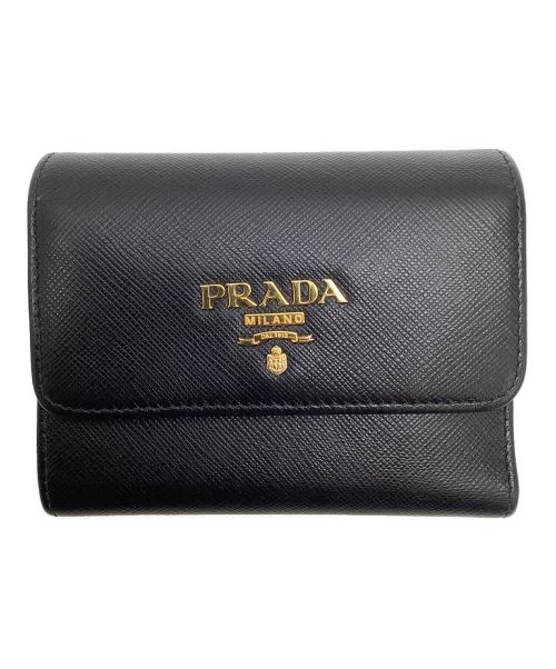 PRADA（プラダ）PRADA (プラダ) 2つ折り財布 ブラックの古着・服飾アイテム