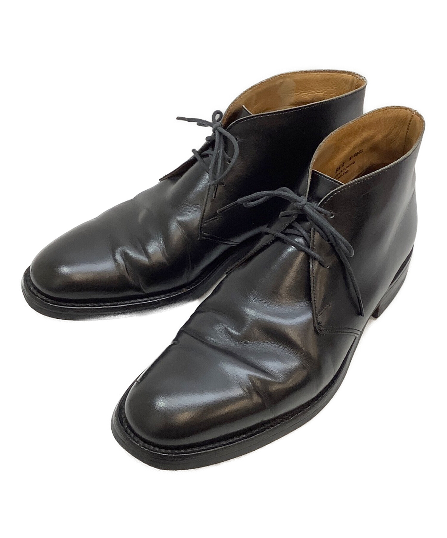 Crockett & Jones (クロケット＆ジョーンズ) レザーチャッカーブーツ ブラック サイズ:8 1/2