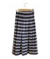 HIROKO BIS (ヒロコビス) シャーリングコットンスカート グレー×ネイビー サイズ:9 未使用品：8800円