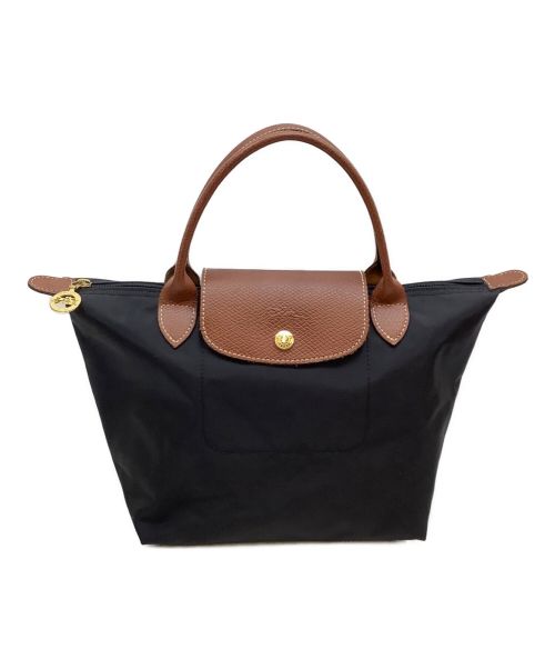 LONGCHAMP（ロンシャン）LONGCHAMP (ロンシャン) トートバッグ ブラック×ブラウンの古着・服飾アイテム