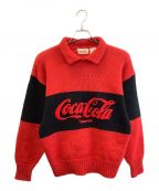 Coca Colaコカコーラ）の古着「ワイドカラーセーター」｜レッド×ブラック