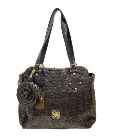 【中古・古着通販】ANNA SUI (アナスイ) ハンドバッグ ブラック 