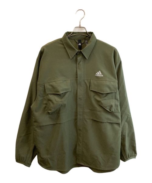 adidas（アディダス）adidas (アディダス) シャツジャケット オリーブ サイズ:XLの古着・服飾アイテム