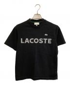 LACOSTE）の古着「ヘビーウェイトブランドネームロゴTシャツ」｜ブラック