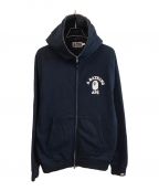 A BATHING APEアベイシングエイプ）の古着「College Relaxed Fit Full Zip Hoodie」｜ネイビー