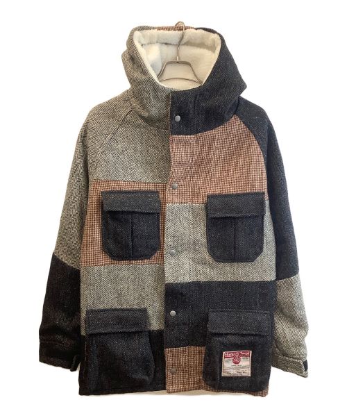 Harris Tweed（ハリスツイード）Harris Tweed (ハリスツイード) パッチワークコート マルチカラー サイズ:Lの古着・服飾アイテム