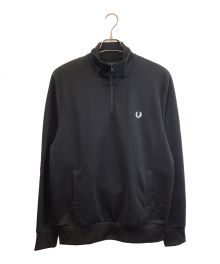 FRED PERRY（フレッドペリー）の古着「ハーフジップトラックジャケット」｜ブラック