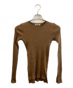 ADAM ET ROPE' FEMME×AURALEEアダムエロペファム×オーラリー）の古着「GIZA HIGH GAUGE RIB KNIT PULLOVER」｜ブラウン