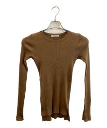 ADAM ET ROPE' FEMME×AURALEE（アダムエロペファム×オーラリー）の古着「GIZA HIGH GAUGE RIB KNIT PULLOVER」｜ブラウン