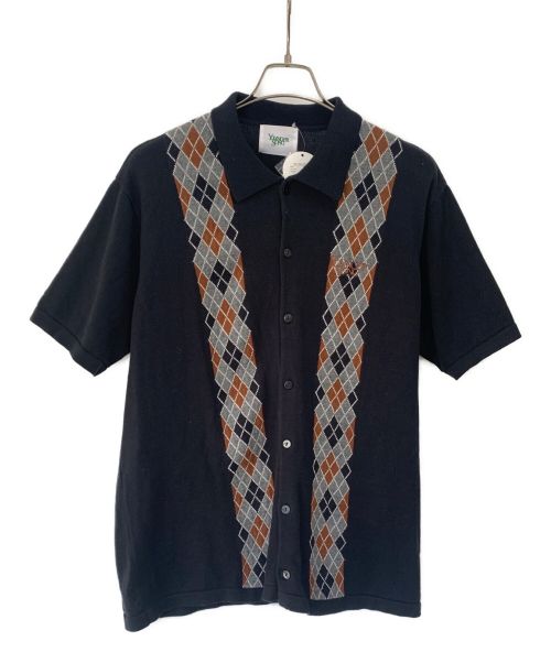 YOUNGER SONG（ヤンガーソング）YOUNGER SONG (ヤンガーソング) Argyle plaid summer knit polo ブラック サイズ:M 未使用品の古着・服飾アイテム