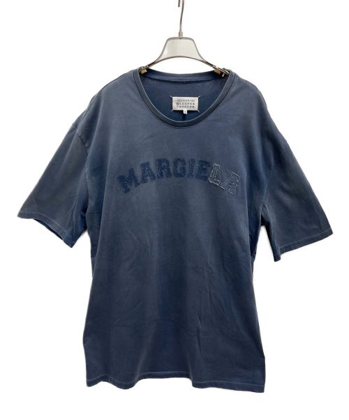 Maison Margiela（メゾンマルジェラ）Maison Margiela (メゾンマルジェラ) オーバーサイズ オーバーダイ ロゴTシャツ インディゴ サイズ:Mの古着・服飾アイテム