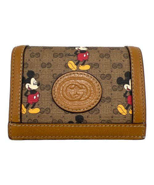 GUCCI×Disney（グッチ×ディズニー）GUCCI×Disney (グッチ×ディズニー) 2つ折り財布 ブラウンの古着・服飾アイテム