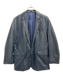 LANVIN en Bleu（ランバンオンブルー）の古着「レザーテーラードジャケット」｜ネイビー