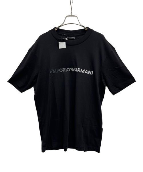 EMPORIO ARMANI（エンポリオアルマーニ）EMPORIO ARMANI (エンポリオアルマーニ) ロゴ刺繍Tシャツ ブラック サイズ:M 未使用品の古着・服飾アイテム