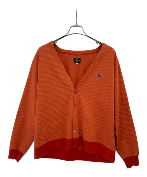 Needles（ニードルズ）Needles (ニードルズ) V Neck Cardigan - C/PE Sucker Jersey オレンジ サイズ:Mの古着・服飾アイテム