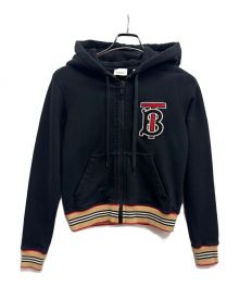 BURBERRY（バーバリー）の古着「アイコンストライプジップアップパーカー」｜ブラック