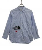 PLAY COMME des GARCONS×THE NORTH FACEプレイ コムデギャルソン×ザ ノース フェイス）の古着「ストライプシャツ」｜ブルー