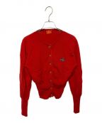Vivienne Westwood RED LABELヴィヴィアンウエストウッドレッドレーベル）の古着「ロゴ 刺繍ニット カーディガン」｜レッド