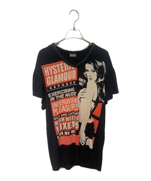 Hysteric Glamour（ヒステリックグラマー）Hysteric Glamour (ヒステリックグラマー) EXPOSEDプリントチェーン付プルオーバー ブラック サイズ:FREEの古着・服飾アイテム