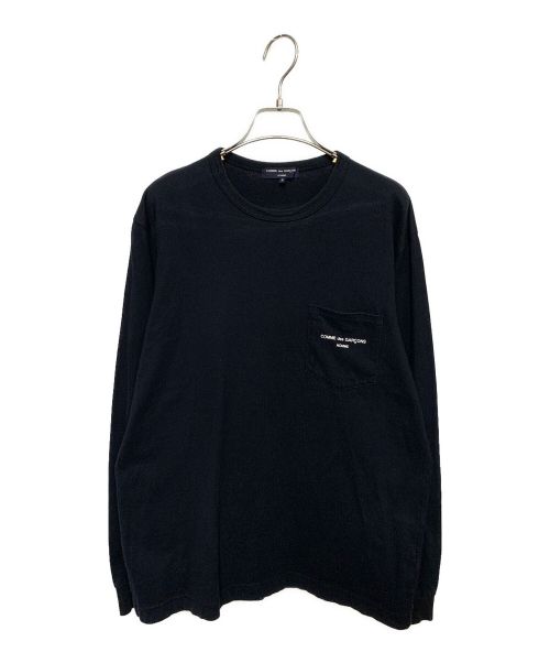 COMME des GARCONS HOMME（コムデギャルソン オム）COMME des GARCONS HOMME (コムデギャルソン オム) 綿天竺ロゴプリントロングスリーブTシャツ ブラック サイズ:Sの古着・服飾アイテム