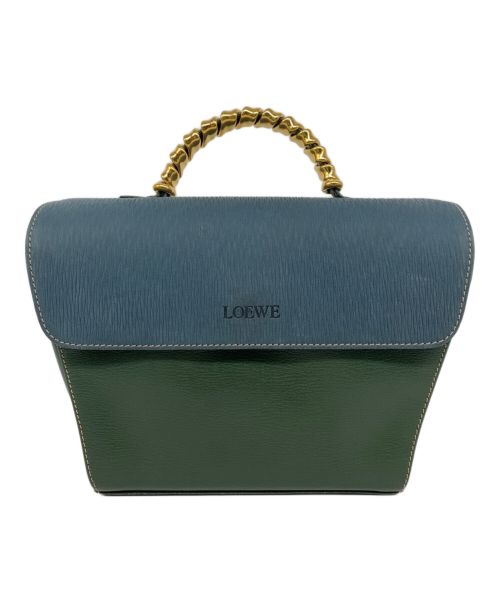 LOEWE（ロエベ）LOEWE (ロエベ) ハンドバッグ ブルー×グリーンの古着・服飾アイテム