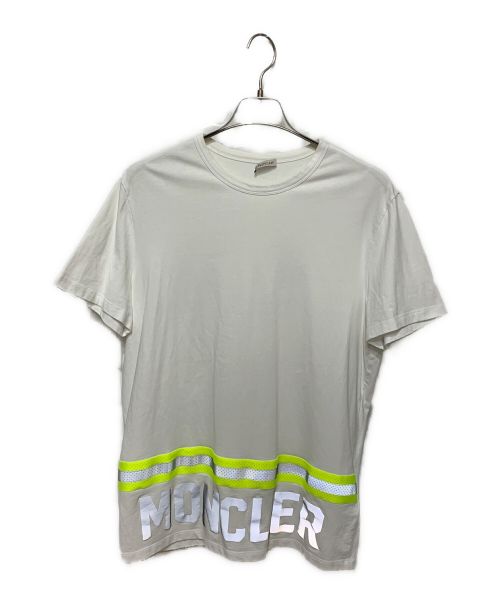 MONCLER（モンクレール）MONCLER (モンクレール) リフレクターロゴTシャツ ホワイト×グレー サイズ:Lの古着・服飾アイテム